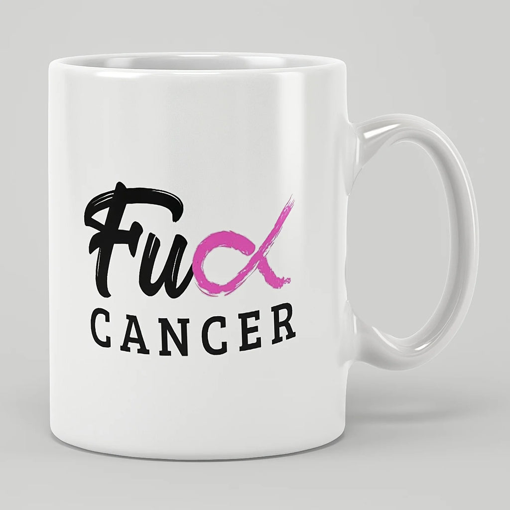 1pc Cancer Pink Ribbon Ceramic Coffee Mug Motivational Inspirational Uplifting Funny Gift for Breast Cancer Survivor