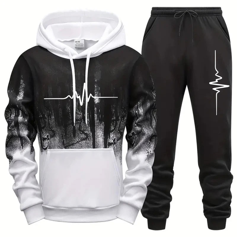 Autumn Winter High Quality Men's Tracksuit Casual Jogging Men Versatile Sweatshirts Sweatpants Fashion Daily Sports Hoodies Set