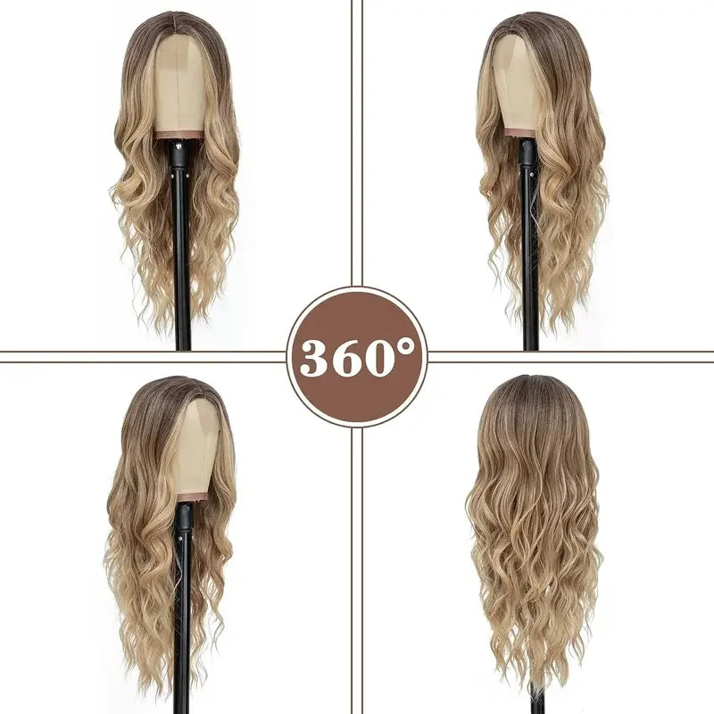 Blonde Women's Wigs Ombre Blonde Curly Wig Wig Ladies Synthetic