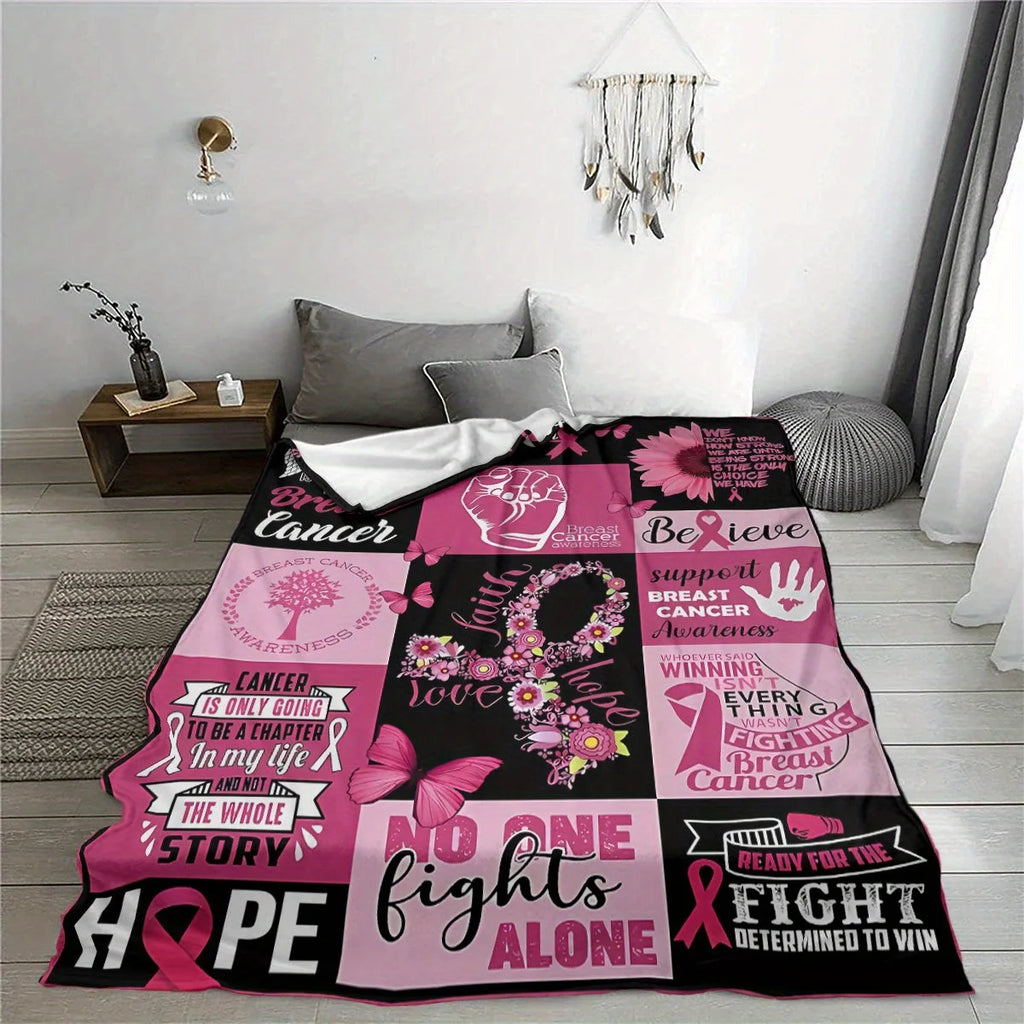 Healing Recovery Blanket Gift for Women - Warm Comforting Present After Surgery, for Breast Cancer Fighters, Inspiring