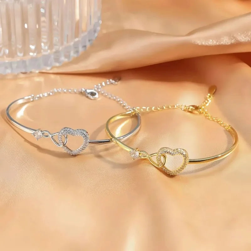 To My Daughter ,Forever Connected Bracelet, Infinity Forever Love Heart Bracelets- From Mom nspirational Gift with Card Box