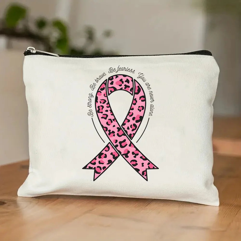 October Pink Breast Cancer Awareness Pattern Bag Set, Lightweight Large Capacity Tote Bag, Party Gift Handbag for Girls