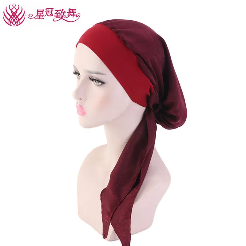 Elastic Wide-Band Boho Print Head Scarf, Sleep Cap & Hair Wrap for Women