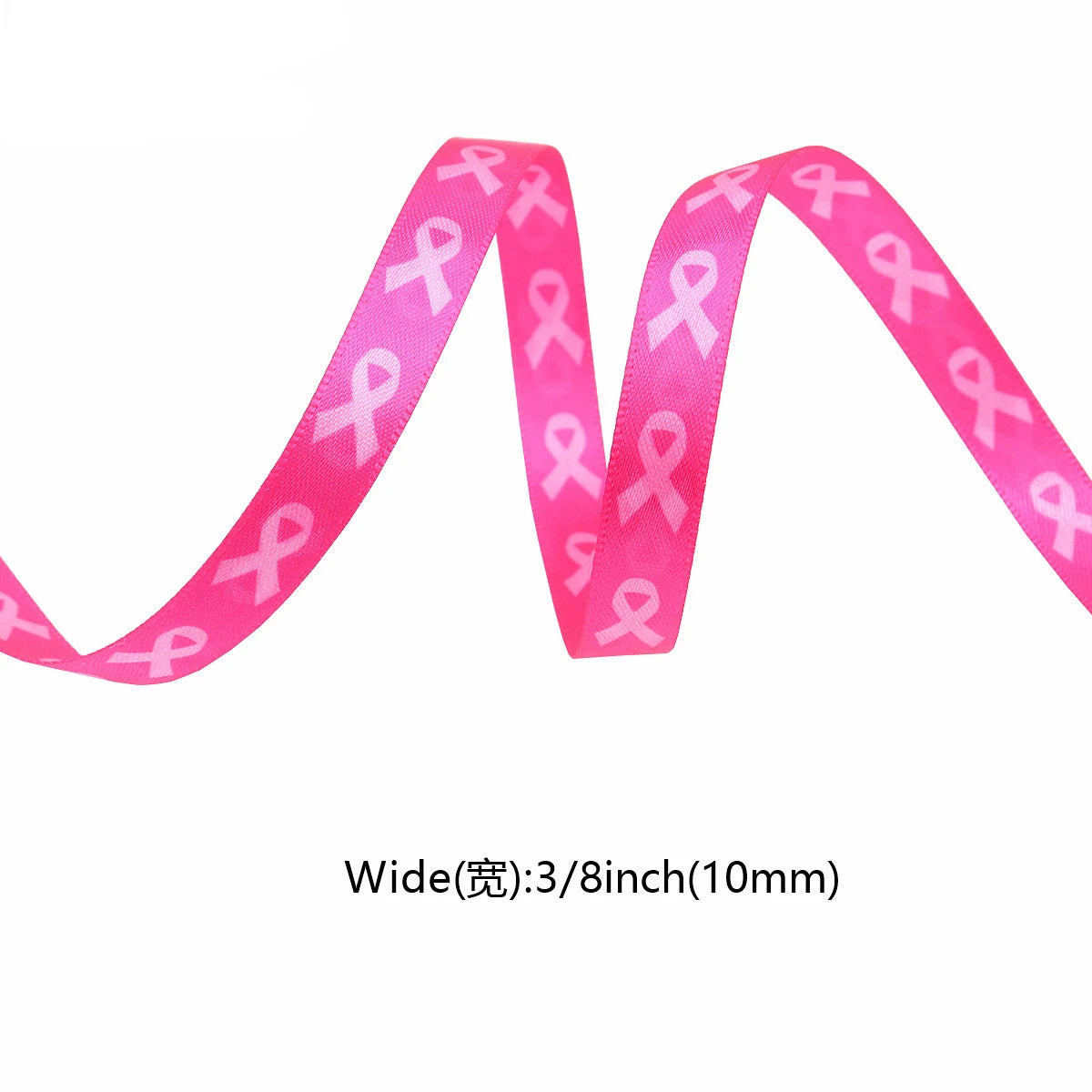 Breast Cancer Awareness Ribbon Pink Ribbon Printed Crafts Decorations Gift Wrapping Sewing