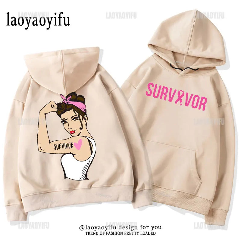 Breast Cancer Awareness Motivational Fighter Graphic Pullover BREAST CANCER AWARENESS Pink Ribbon Tree Woman Hoodies