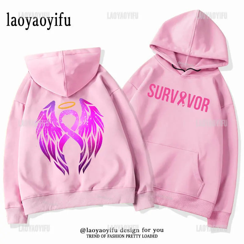 Breast Cancer Awareness Motivational Fighter Graphic Pullover BREAST CANCER AWARENESS Pink Ribbon Tree Woman Hoodies