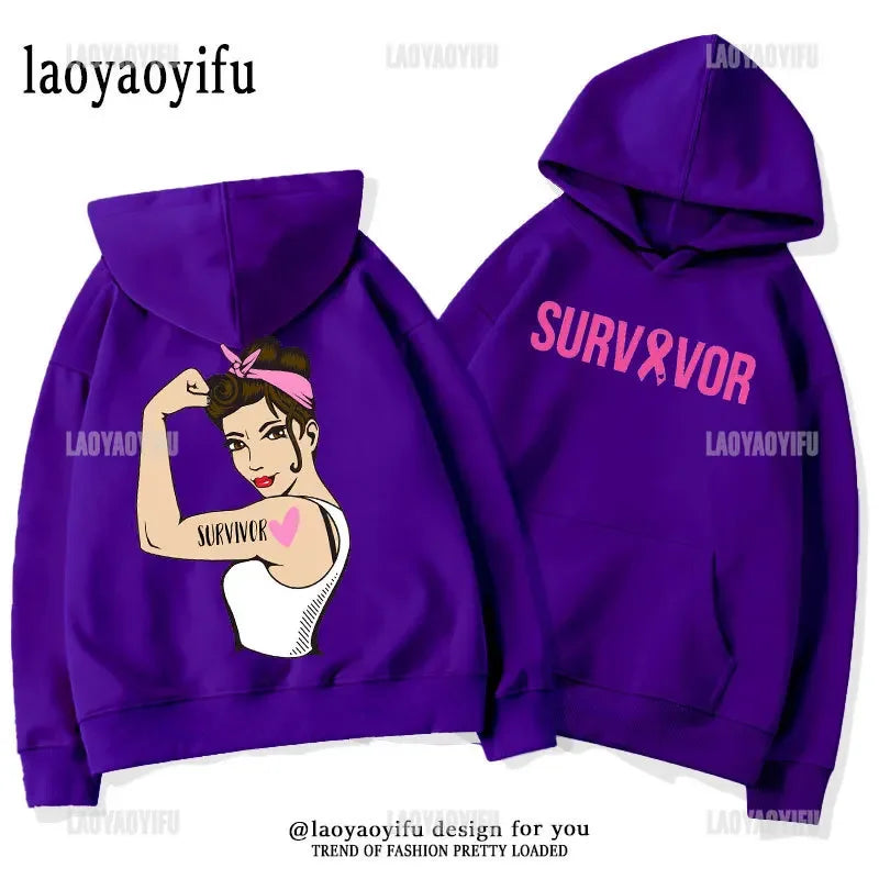 Breast Cancer Awareness Motivational Fighter Graphic Pullover BREAST CANCER AWARENESS Pink Ribbon Tree Woman Hoodies