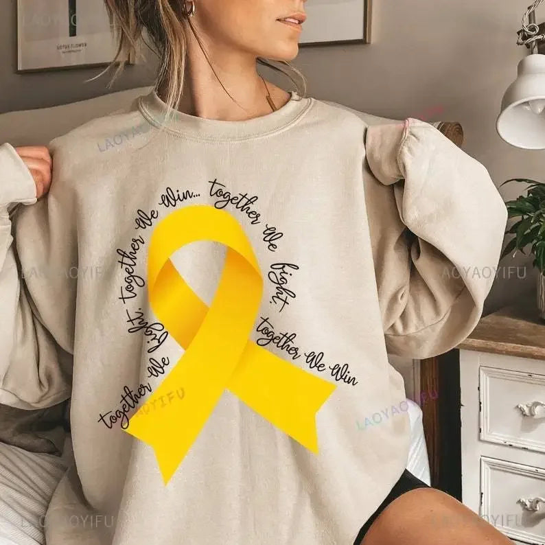 Childhood Cancer Sweatshirt Cancer Support Crewneck Sweatshirt  Survivor Gift Cancer Awareness Gifts Autumn Clothes Long Sleeve