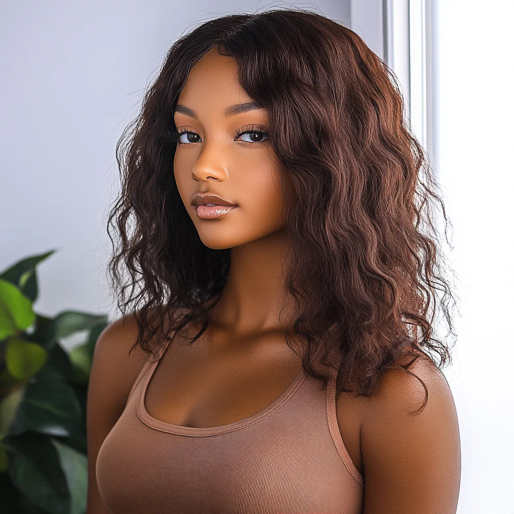Sleek 100% Real Ready To Wear Short Bodywave Brazilian Hair Wigs 2# Colored Hair Wigs 4# Brown Colored Human Hair Wigs For Women