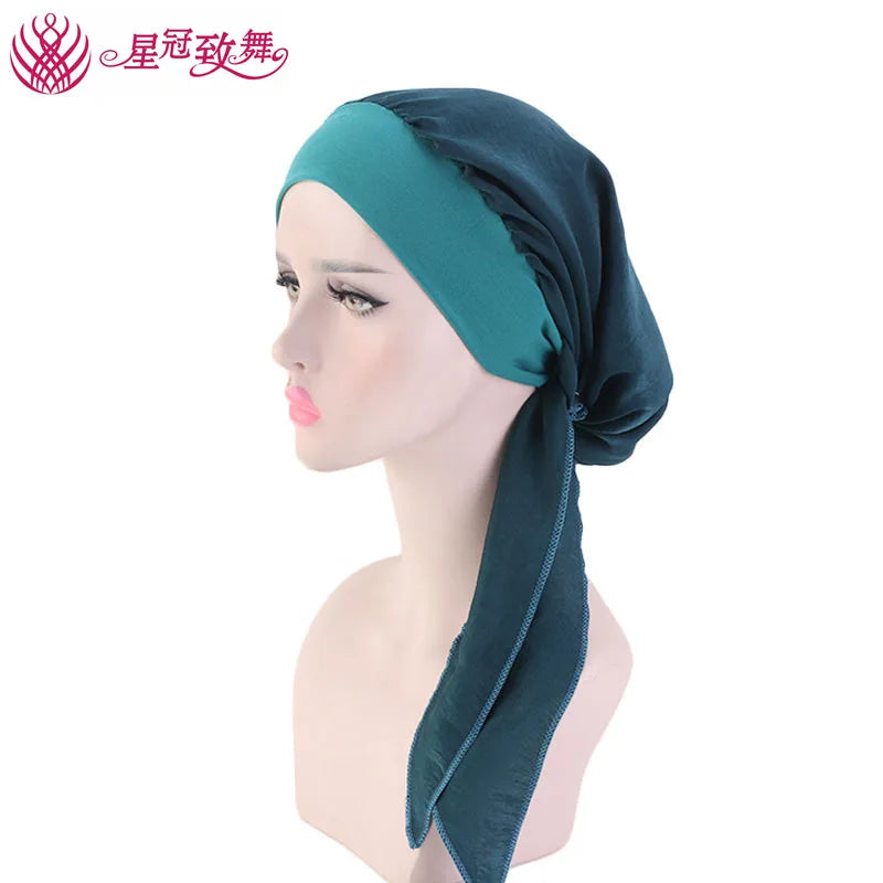Elastic Wide-Band Boho Print Head Scarf, Sleep Cap & Hair Wrap for Women