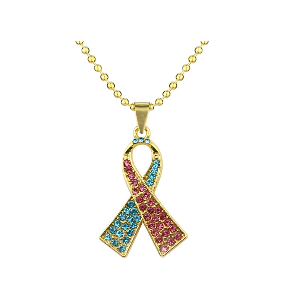 Breast Cancer Awareness Pink Ribbon Necklaces Pendant Jewelry support for all those suffering breast cancer