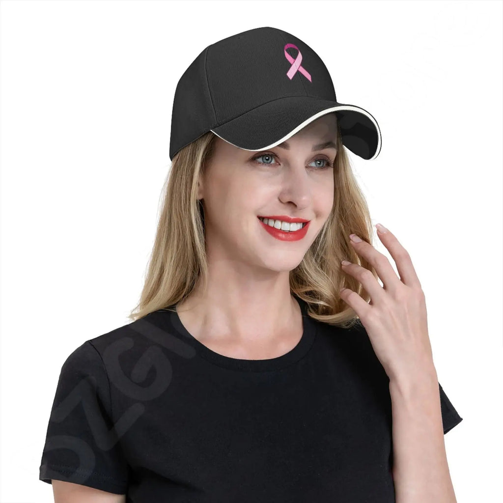 Pink Ribbon Support Breast Cancer Baseball Caps Women Casual Sun Protection Hats Unisex Adjustable Trucker Hat Dropshipping