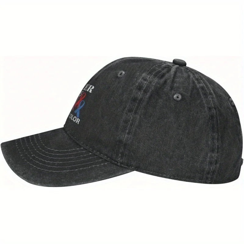 Cancer Sucks- In Every Color Awareness Ribbons Baseball Cap Cotton Adjustable Adult Hat