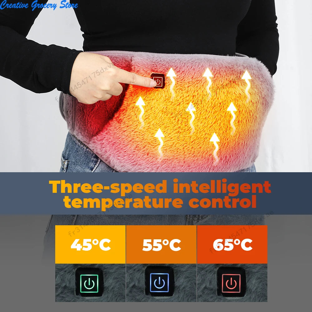 Electric Heating Period Cramp Belt 3 Levels Temperature Adjustable Comfort Heating Pads Stomach Abdominal Warm Palace Belt