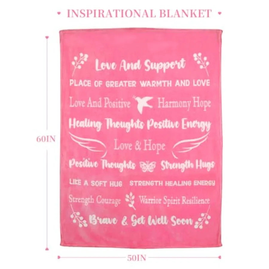 CANCER GIFT SET-Breast Cancer Care Package Gift Box for Women - Get Well Soon Gifts Basket Inspirational with Breast Cancer Blanket Throw Tumbl