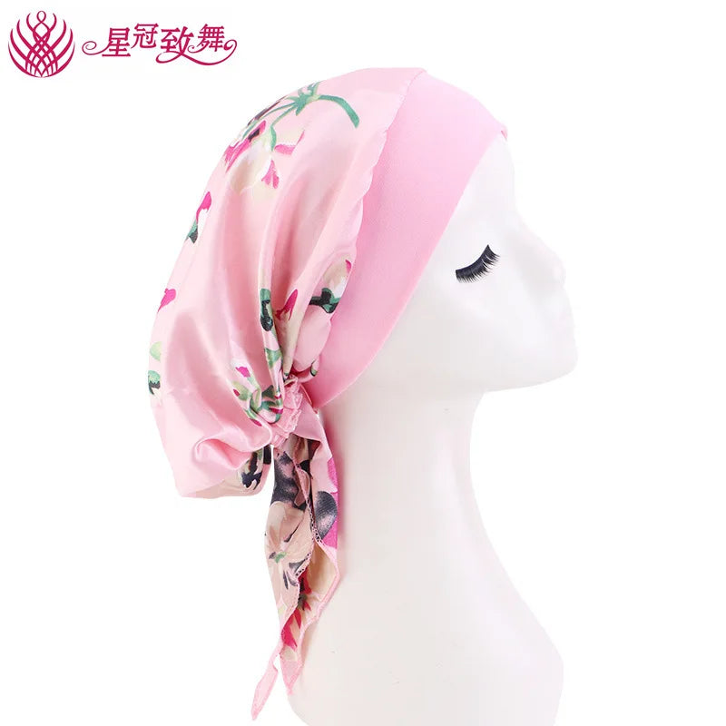 Elastic Wide-Band Boho Print Head Scarf, Sleep Cap & Hair Wrap for Women