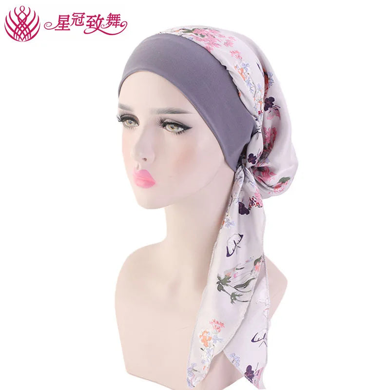 Elastic Wide-Band Boho Print Head Scarf, Sleep Cap & Hair Wrap for Women