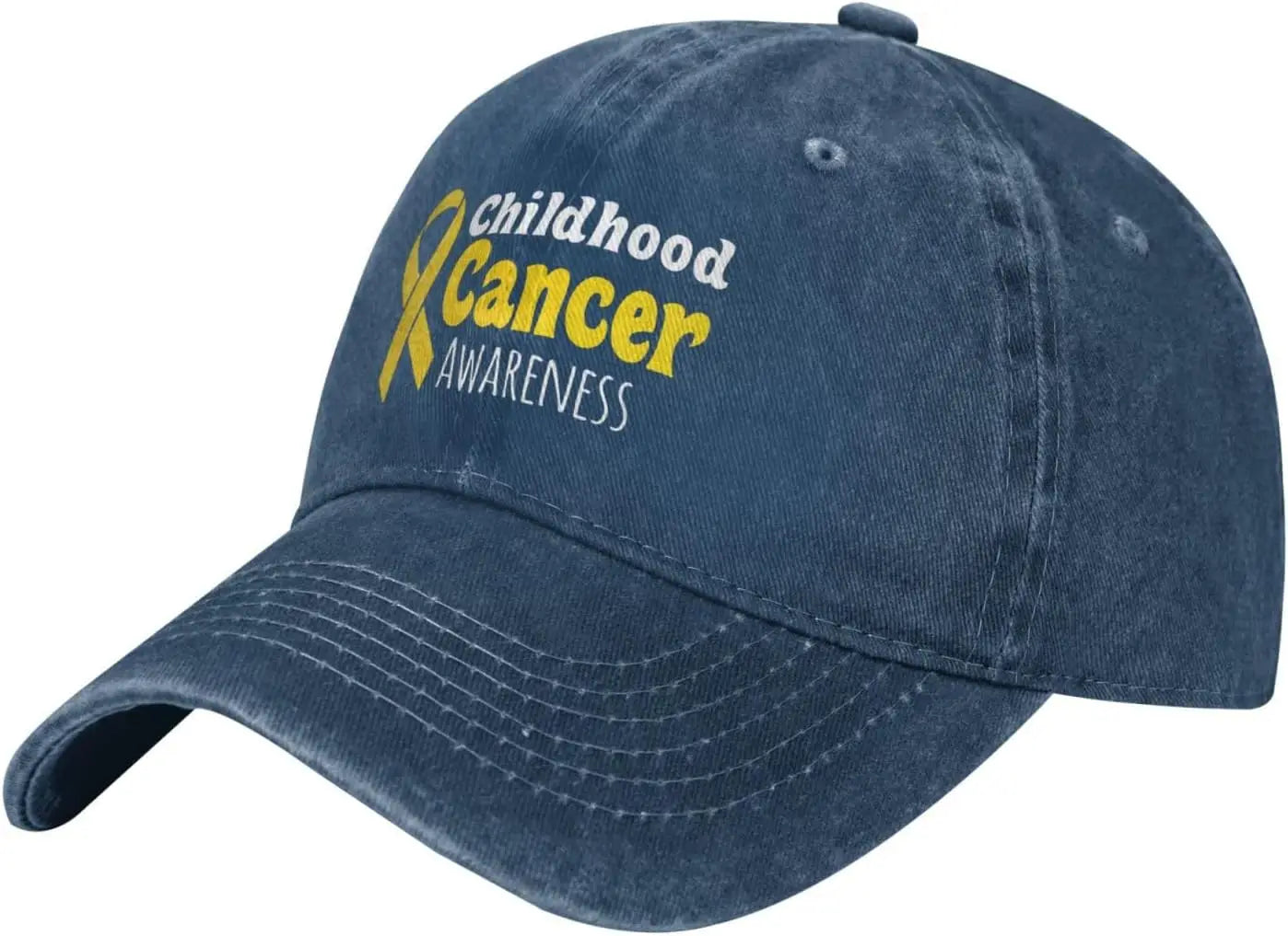 Childhood Cancer Awareness Yellow Ribbon Baseball Cap Adjustable Cotton Low Profile Hat for Adults