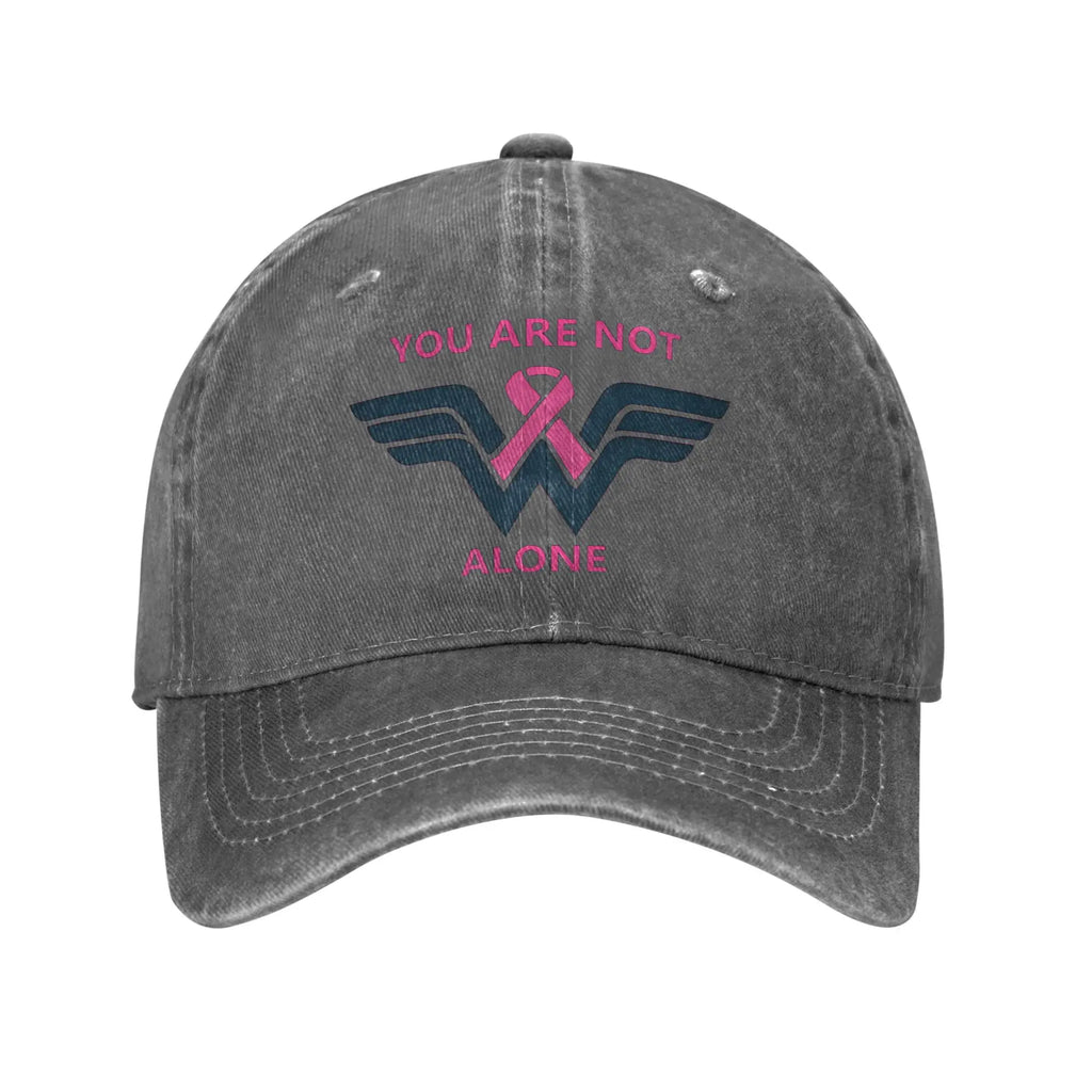 Breast Cancer Ribbon Wonder Unisex Baseball Cap October Fighter Distressed Washed Hats Vintage Outdoor Adjustable Snapback