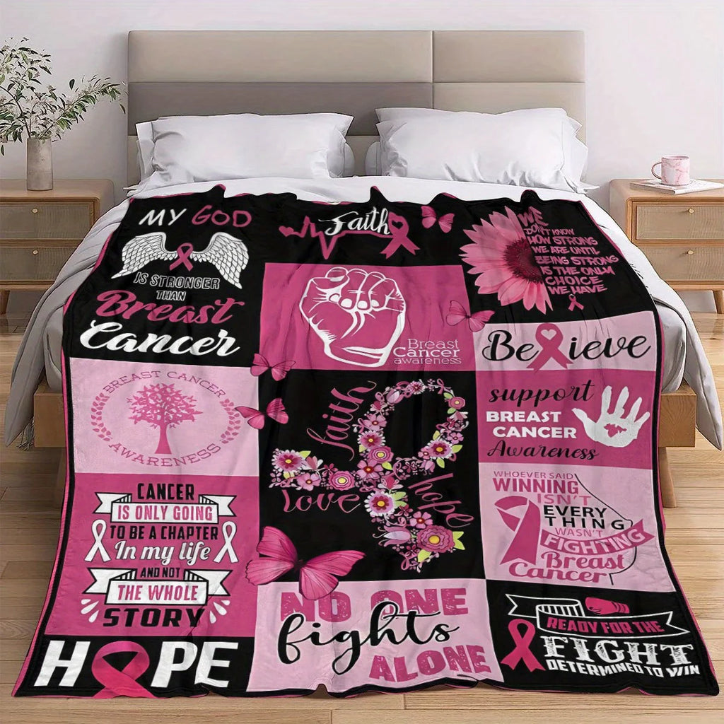 Healing Recovery Blanket Gift for Women - Warm Comforting Present After Surgery, for Breast Cancer Fighters, Inspiring
