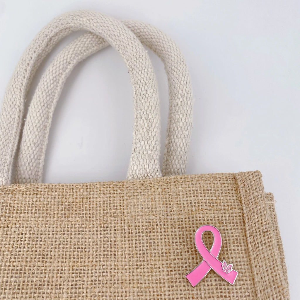 Pink RIBBON Pin with butterfly! Breast cancer awareness enamel lapel pin for Women Pink Ribbon Pins Pink Butterfly Ribbon