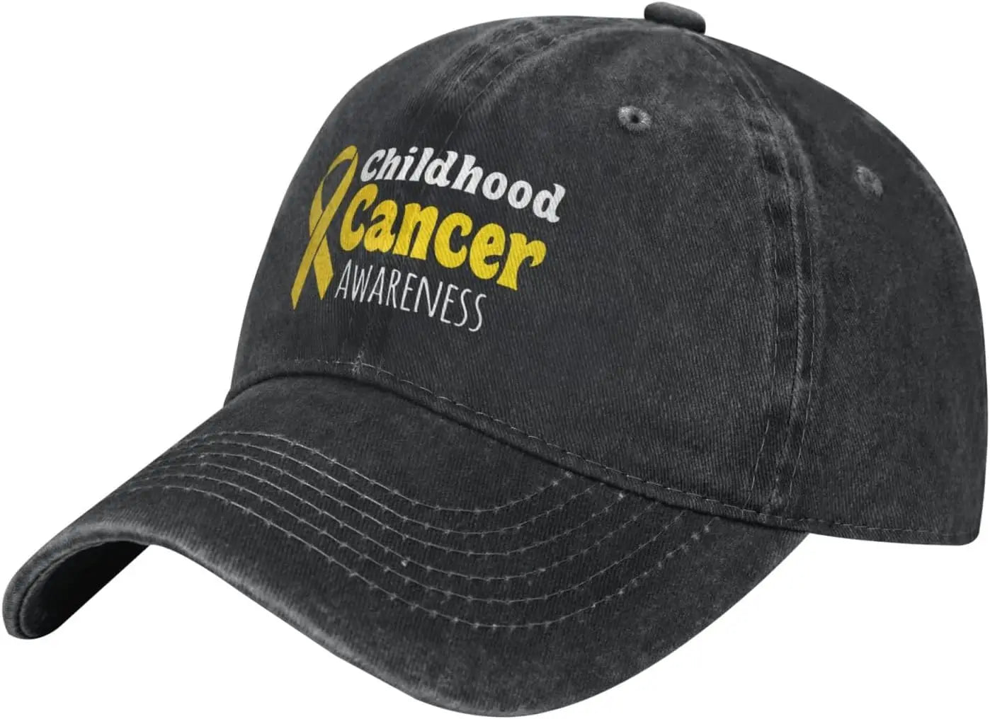 Childhood Cancer Awareness Yellow Ribbon Baseball Cap Adjustable Cotton Low Profile Hat for Adults