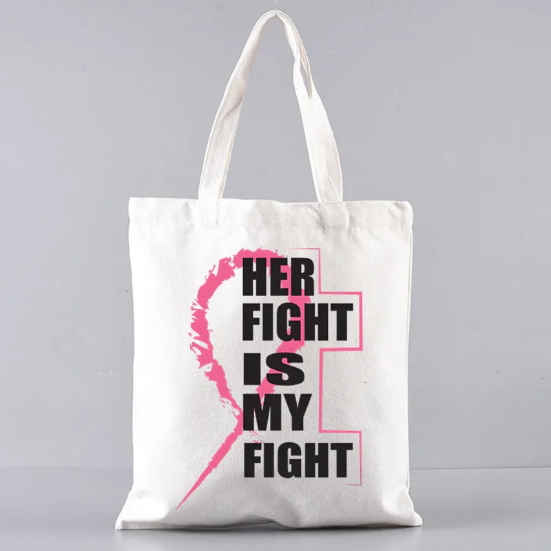 October Pink Breast Cancer Awareness Pattern Bag Set, Lightweight Large Capacity Tote Bag, Party Gift Handbag for Girls