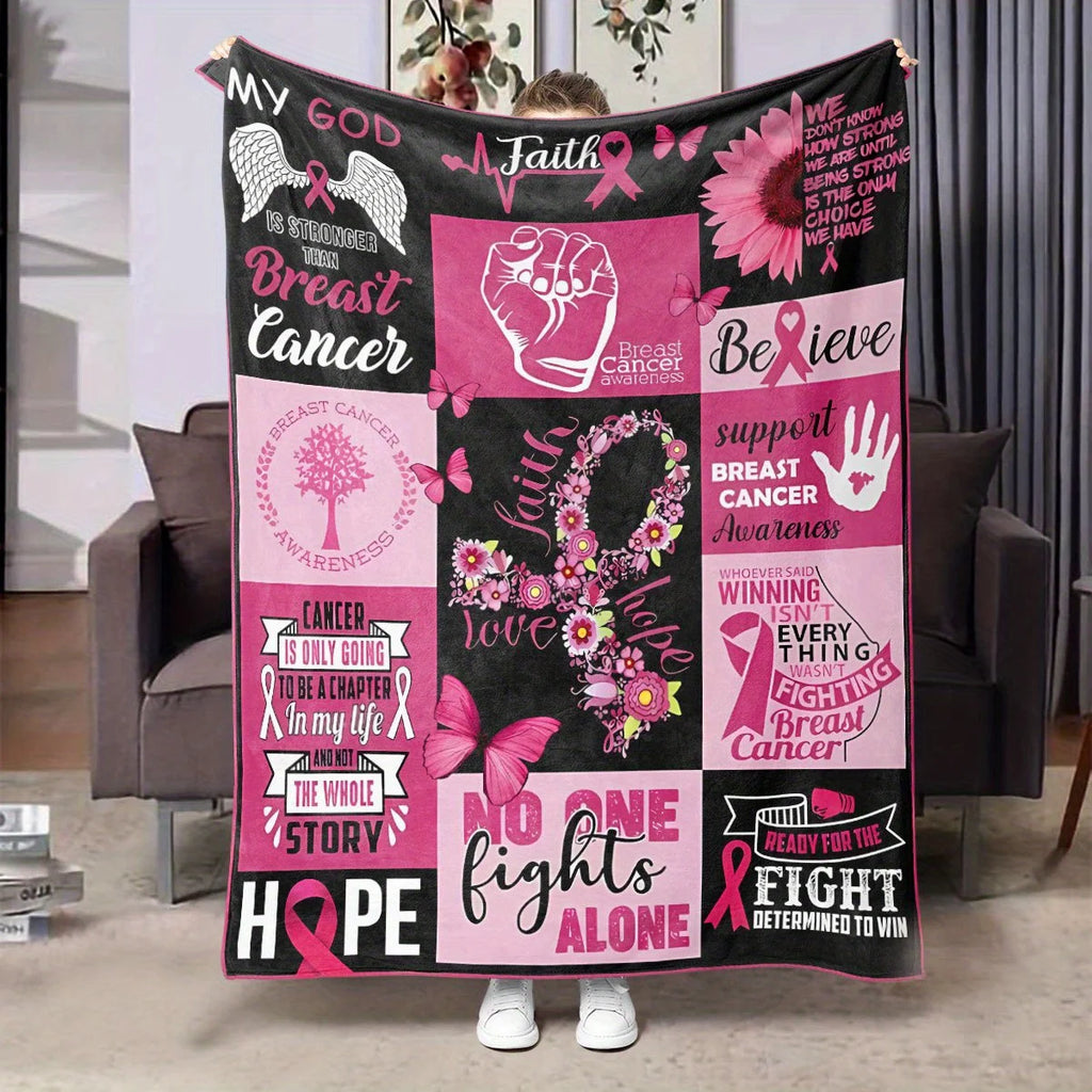 Healing Recovery Blanket Gift for Women - Warm Comforting Present After Surgery, for Breast Cancer Fighters, Inspiring