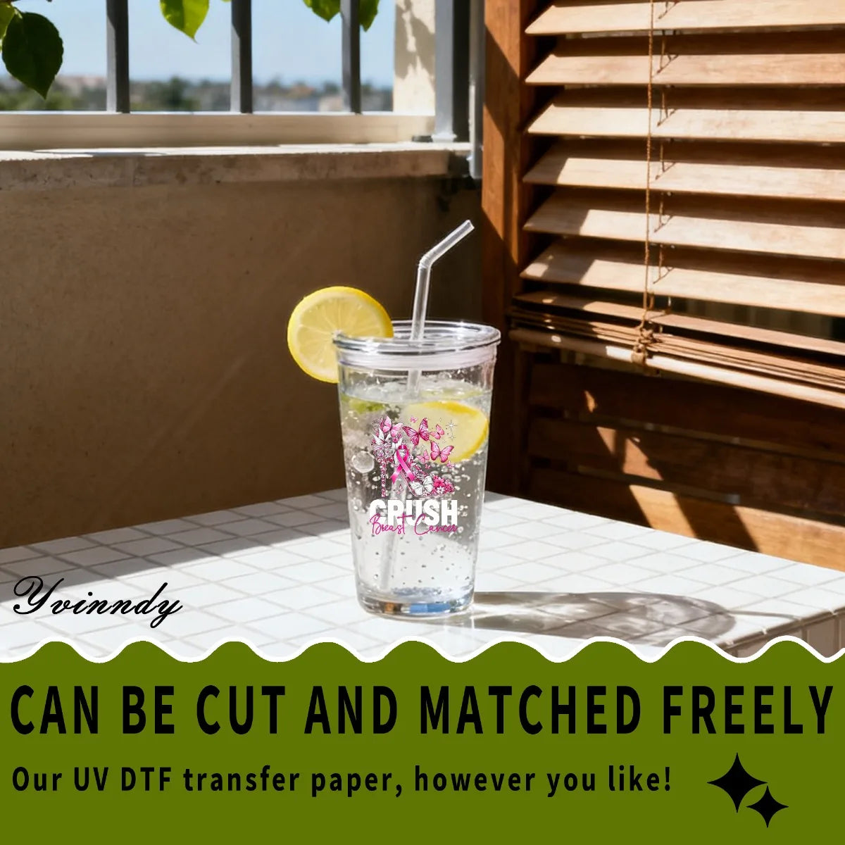 40PCS/SETThe Queen Overcomes Breast Cancer UV DTF DIY Cups Transfer Sticker For DIY Cups (Only The Transfer Sticker Is Included)