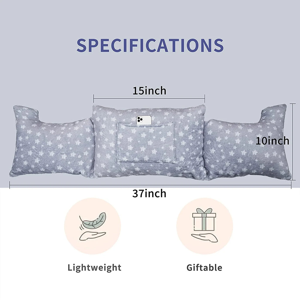 Mastectomy Pillow - Post Surgery Pillow for Breast Cancer, Recovery Breast Pillow for after Heart Surgery, Breast Reduction & Augmentation, Soft Lightweight Heart Pillow with Pockets, Grey Stars